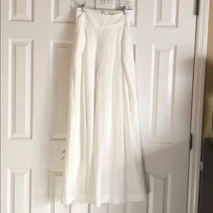 Cream Wide leg pants